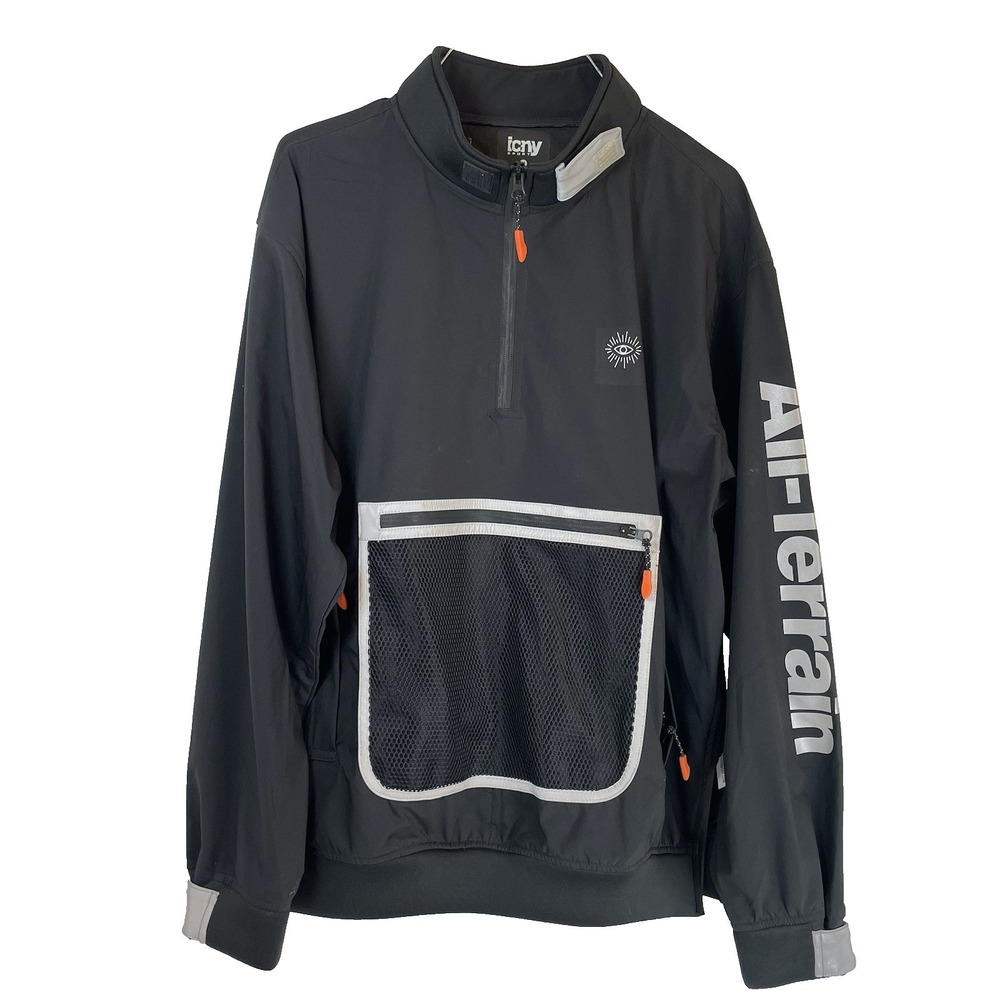 ICNY Sport Reflective Performance Windbreaker All-Terrain‎ Jacket Black Men's M